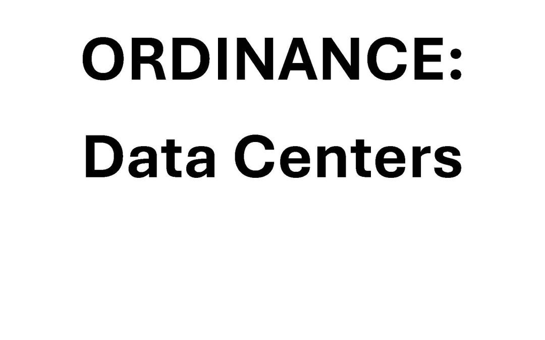 Data Centers – DRAFT Ordinance